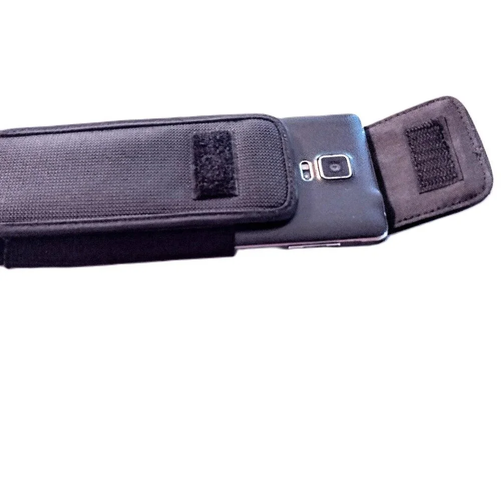 Men's Black Canvas Phone Case/Belt Holster ~ Detachable Strap ~ Expandable Sides